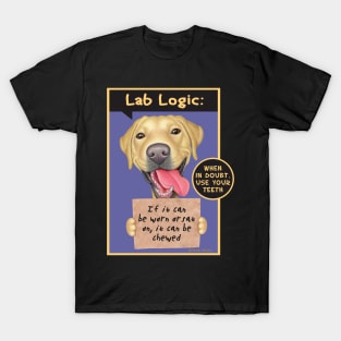 Cute labrador retriever dog with Yellow Labrador Holding Sign tee T-Shirt